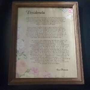 Desiderata Poem Framed No Border Rustic Frame 8X10 8" X 10"